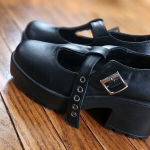 Black Platform Mary Jane Shoes